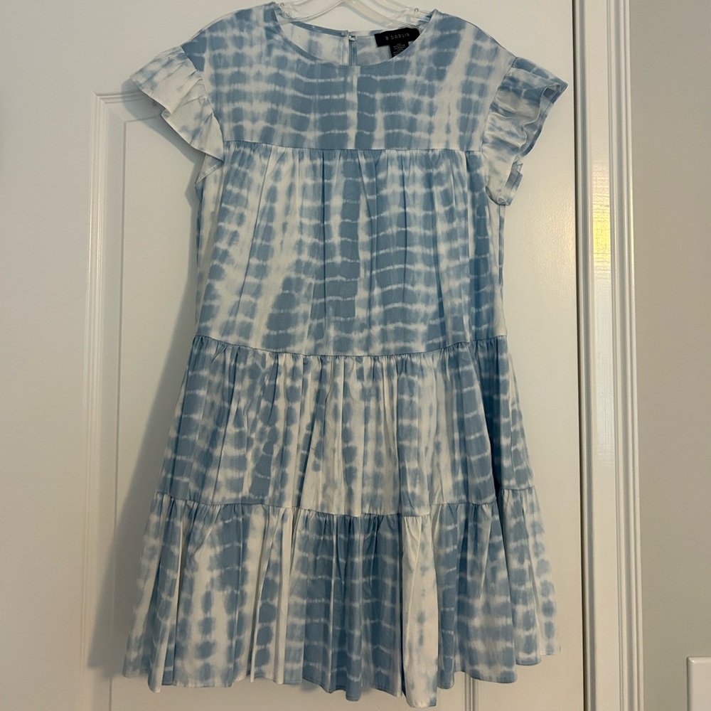 Blue Tie-Dye Kids Dress